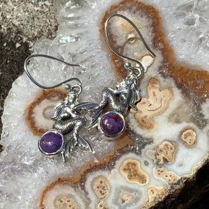 COPY - BOUTIQUE COPPER PURPLE TURQUOISE 925 EARRINGS